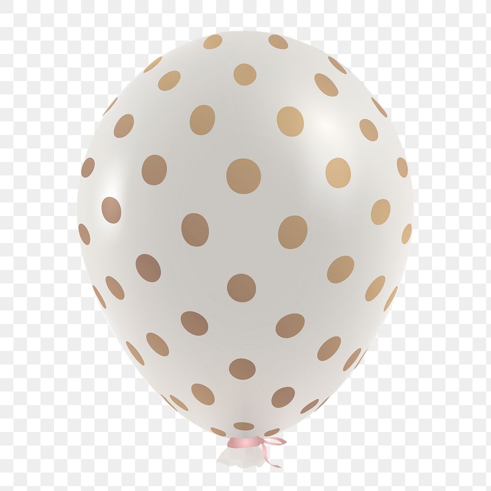 White polka dot party balloon transparent png