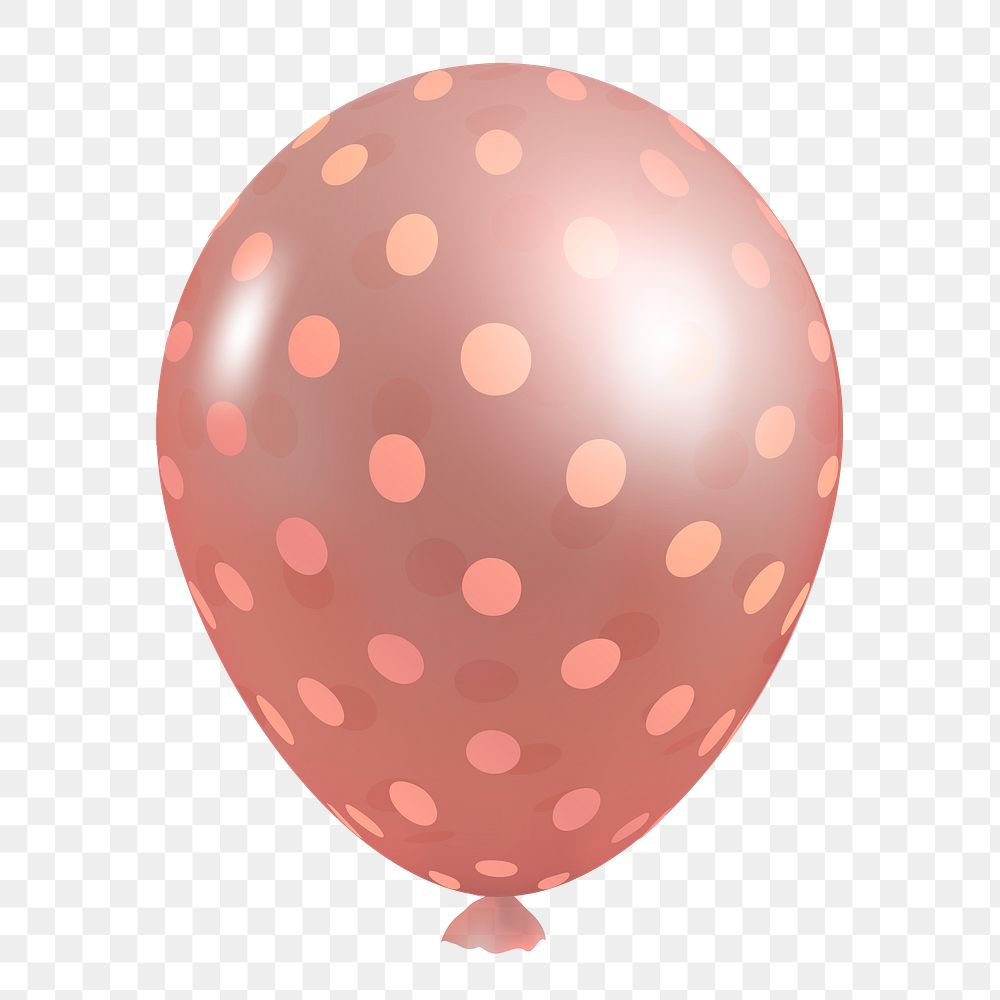 Pink polka dot party balloon transparent png