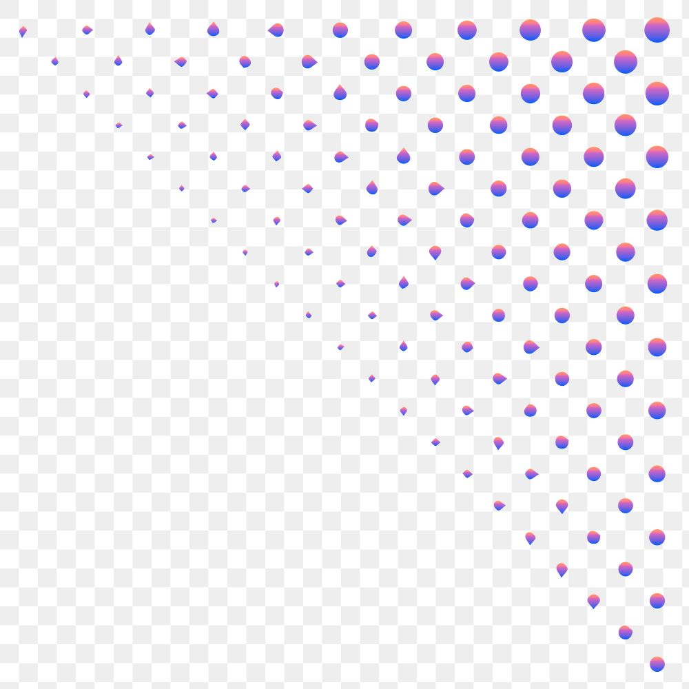 Halftone dots gradient transparent png