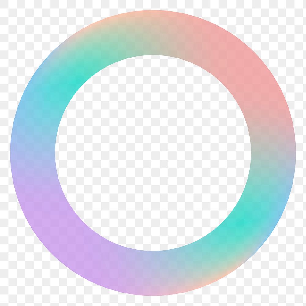 Colorful ring gradient element transparent png
