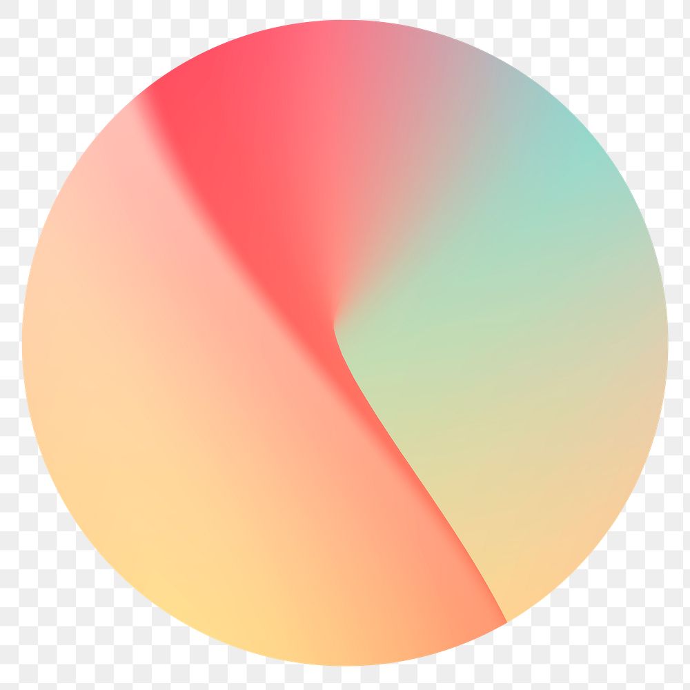 Colorful round gradient element transparent png