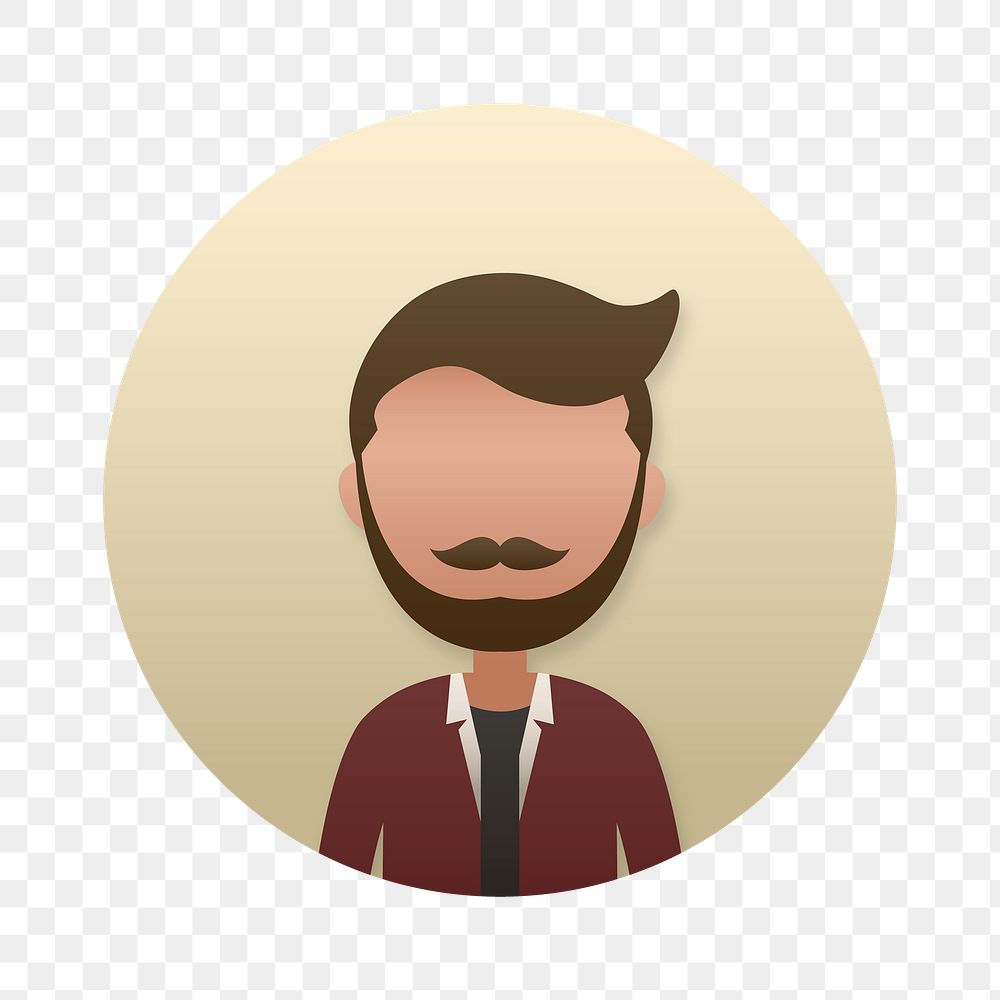 Man with mustache avatar transparent png