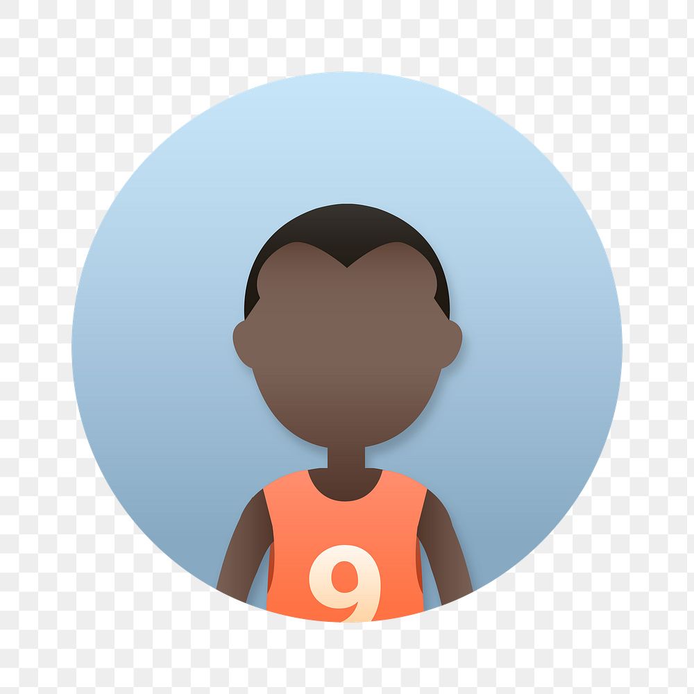 Young black man avatar transparent png