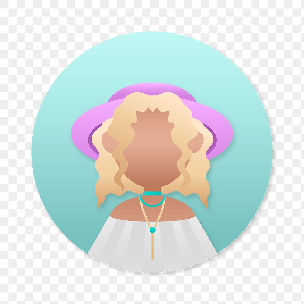 Woman with off the shoulder dress avatar transparent png