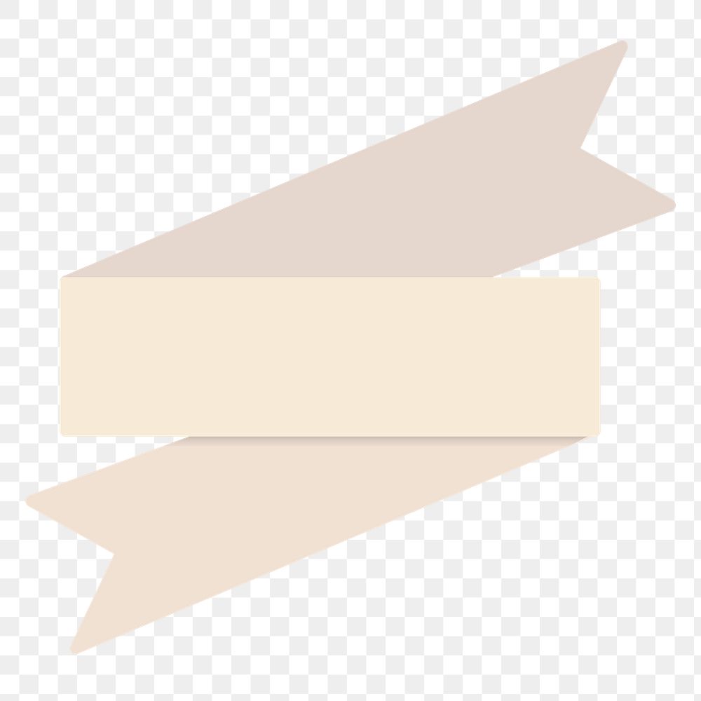 Beige ribbon banner template transparent png