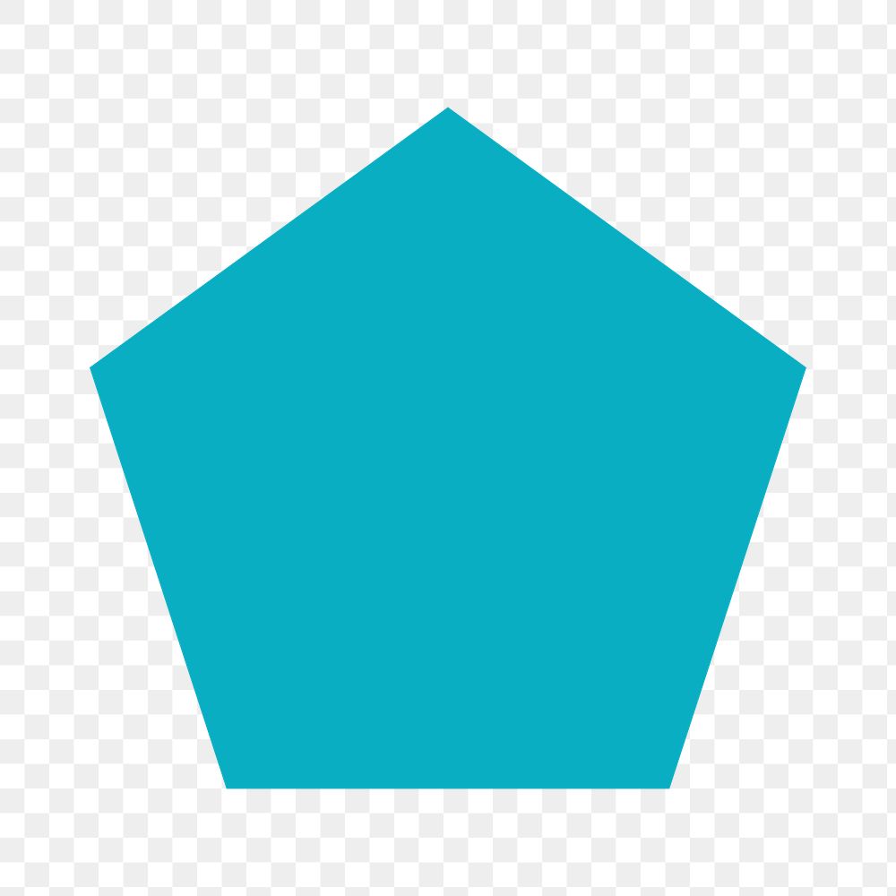 Blue pentagon geometric shape transparent png
