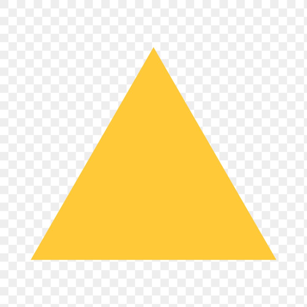 Yellow triangle geometric shape transparent png