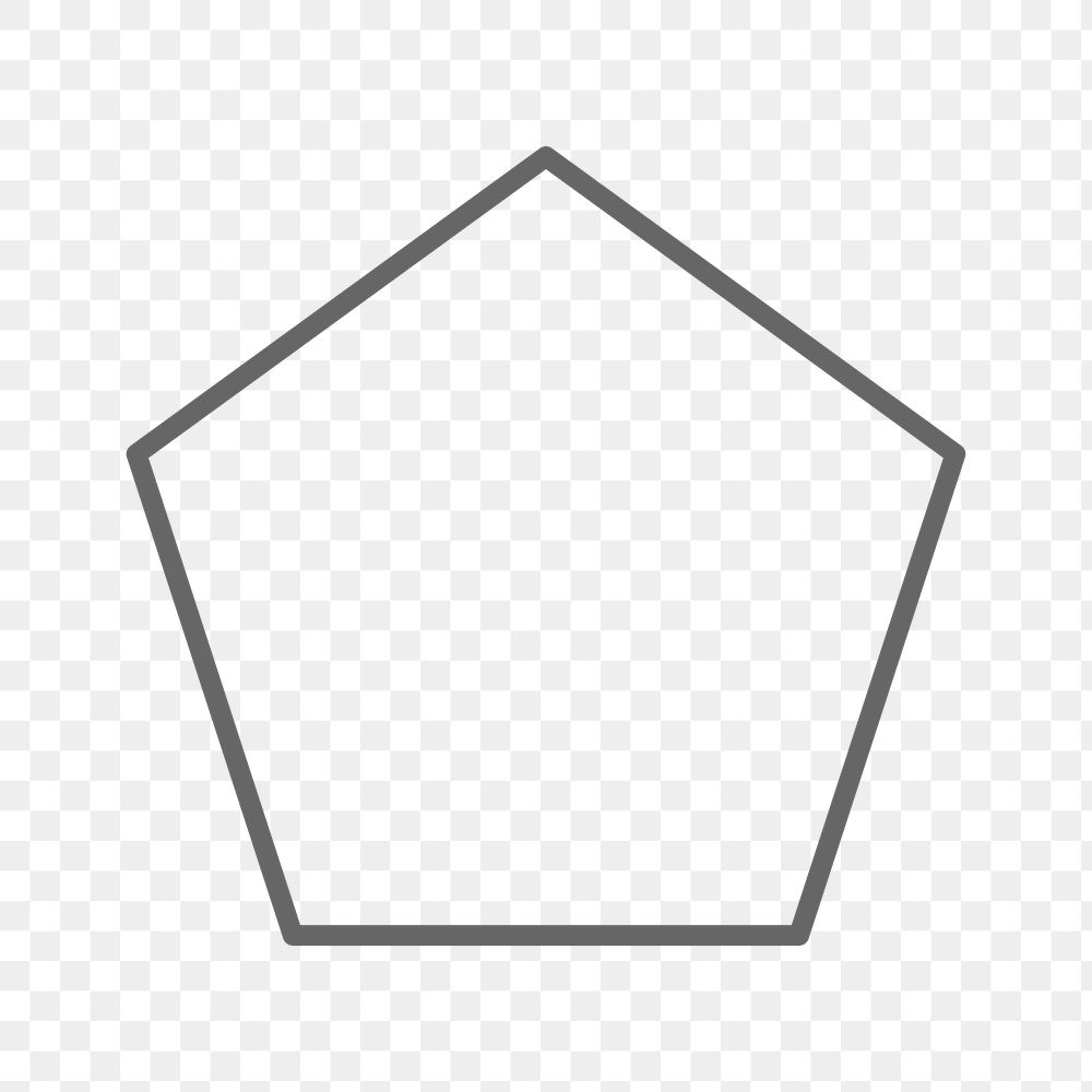 Stroke pentagon geometric shape transparent png