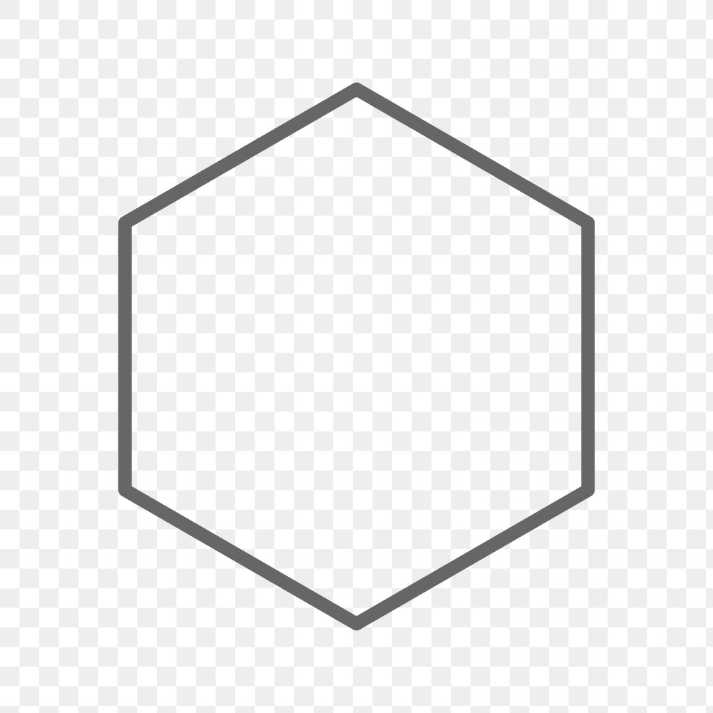 Stroke hexagon geometric shape transparent png