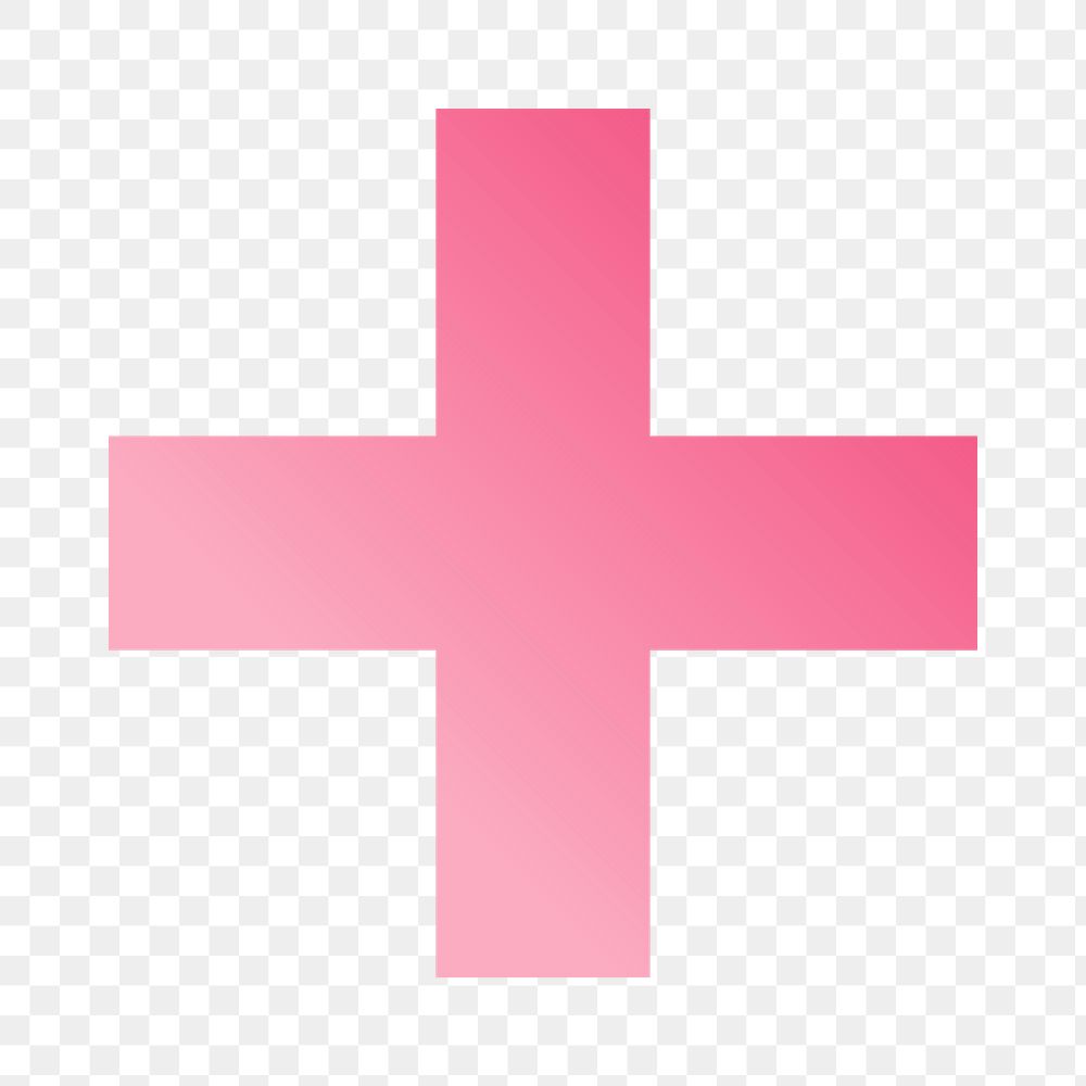 Pink gradient cross geometric shape transparent png