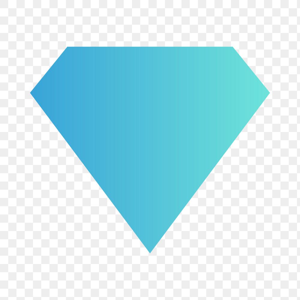 Blue gradient diamond geometric shape transparent png