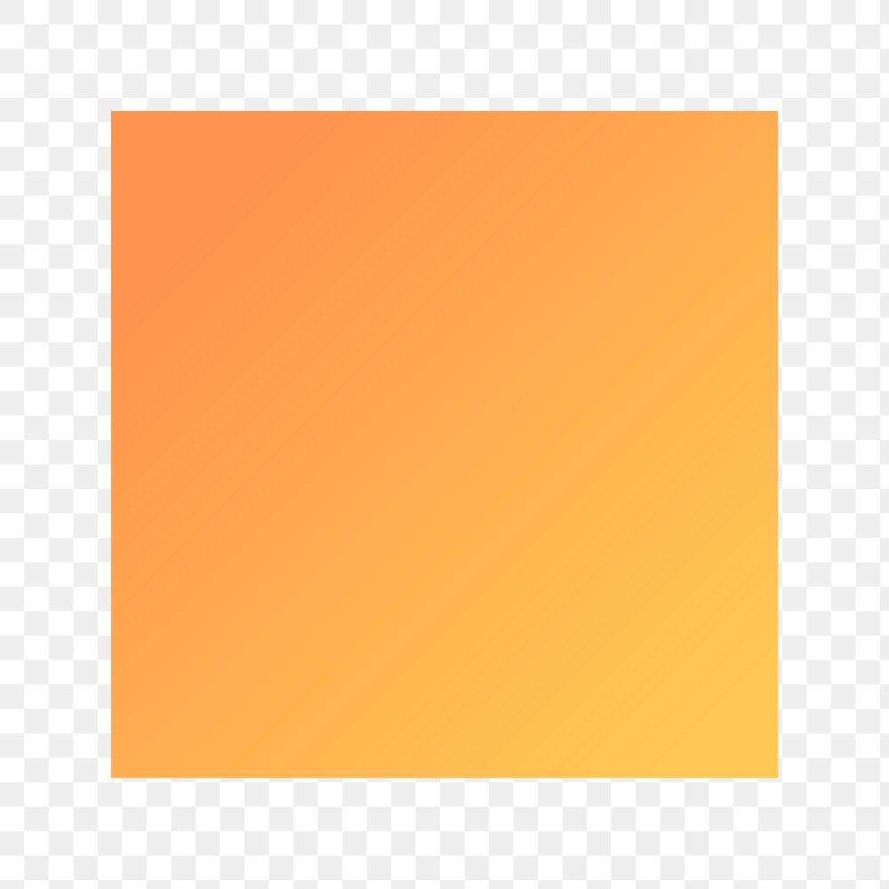 Yellow gradient square geometric shape transparent png