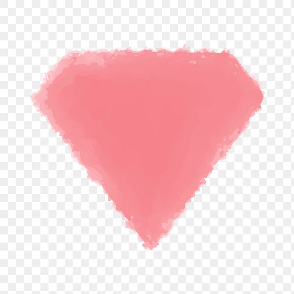 Pink watercolor diamond geometric shape transparent png