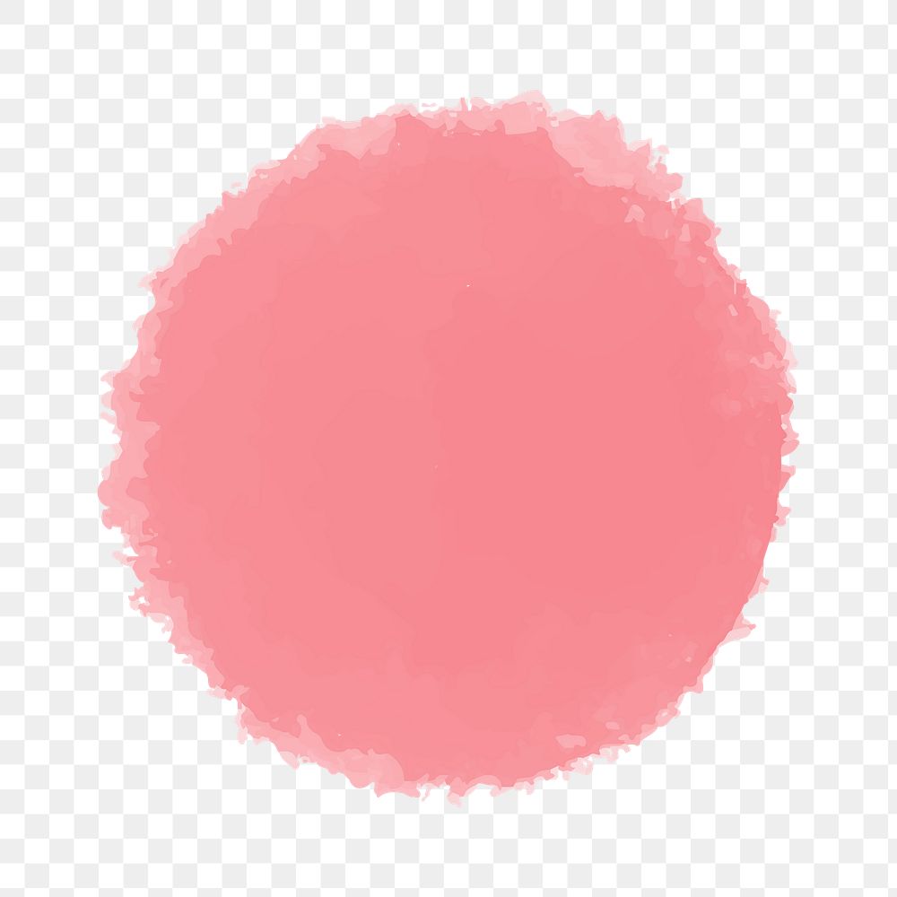 Pink watercolor round geometric shape transparent png