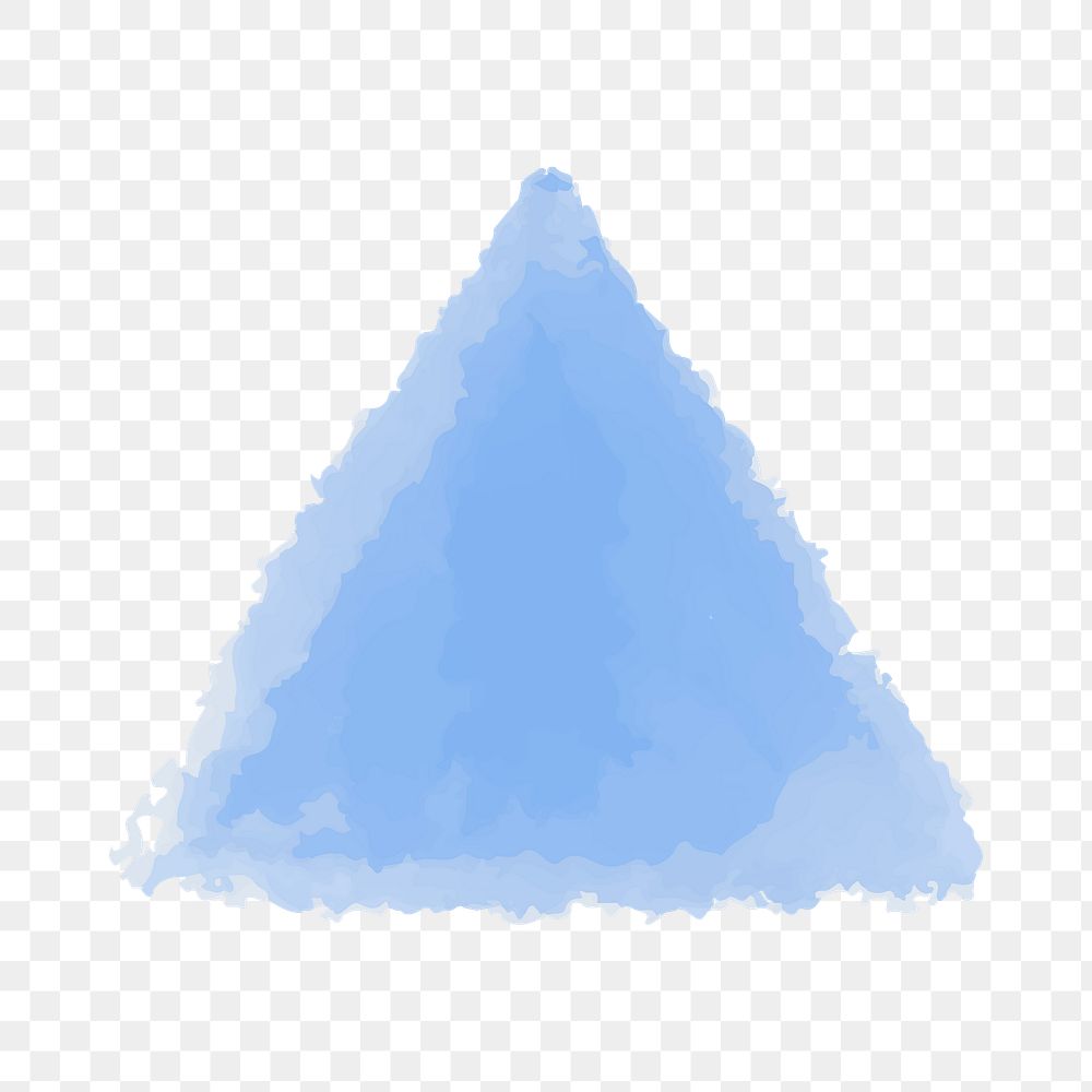 Blue watercolor geometric shape transparent png