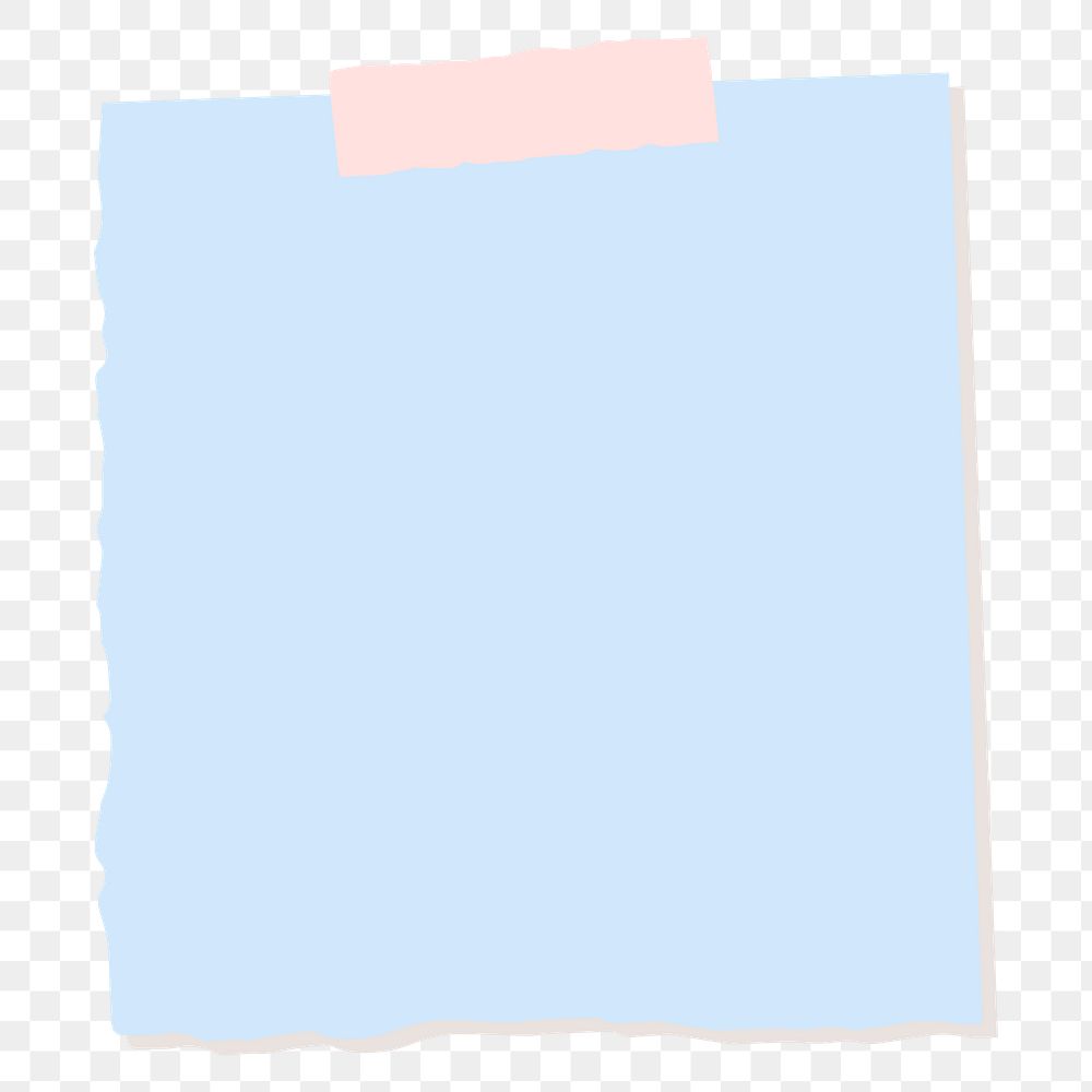 Blue square paper note transparent social ads template png
