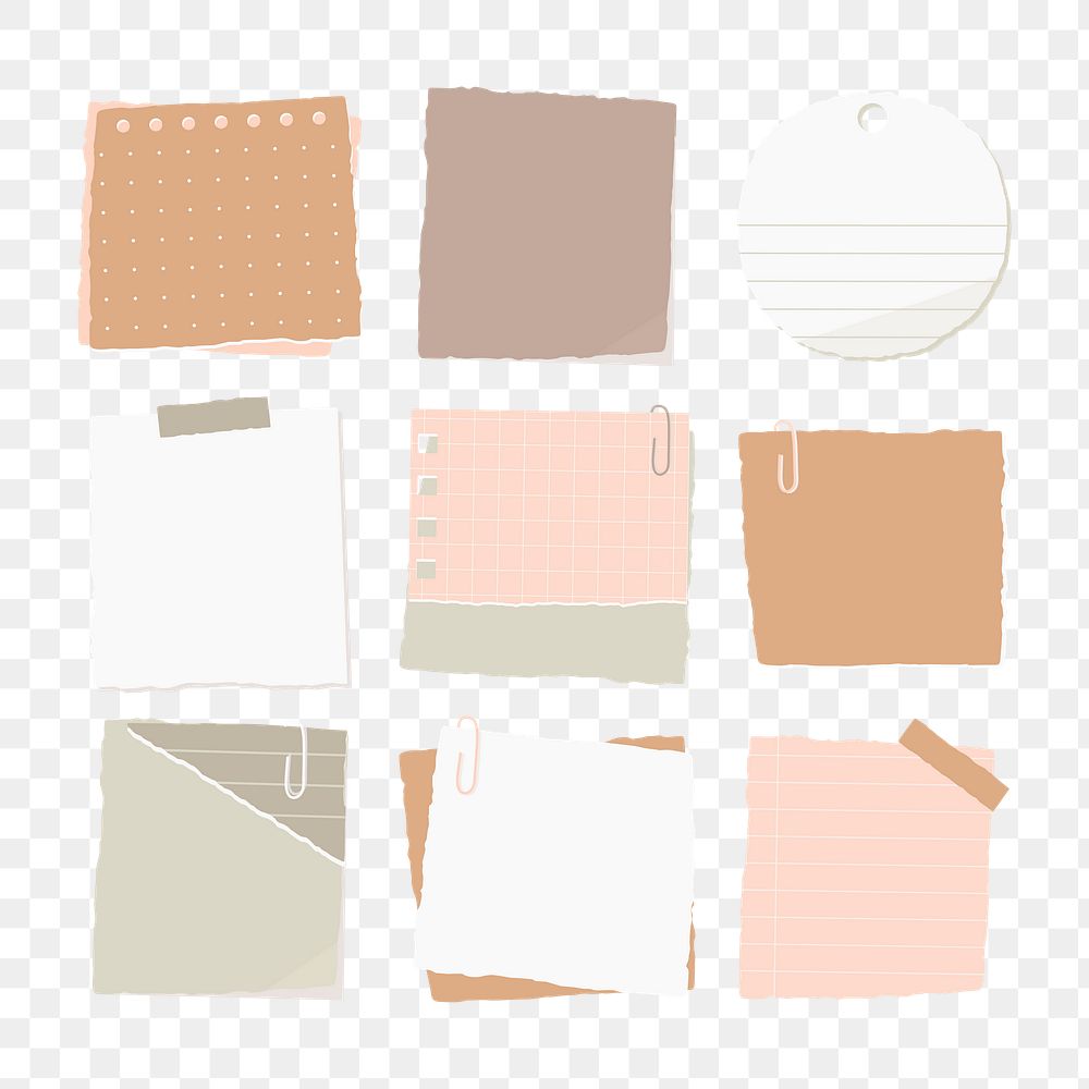 Torn paper note social ads template collection transparent png