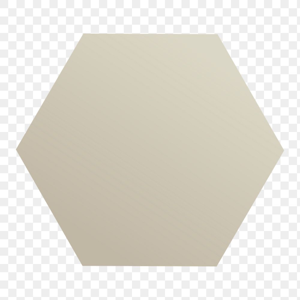 Blank gray hexagon paper note social ads template transparent png