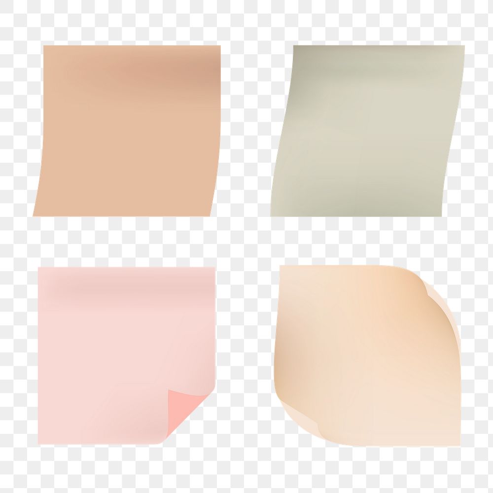 Earth tone sticky note collection social ads template transparent png