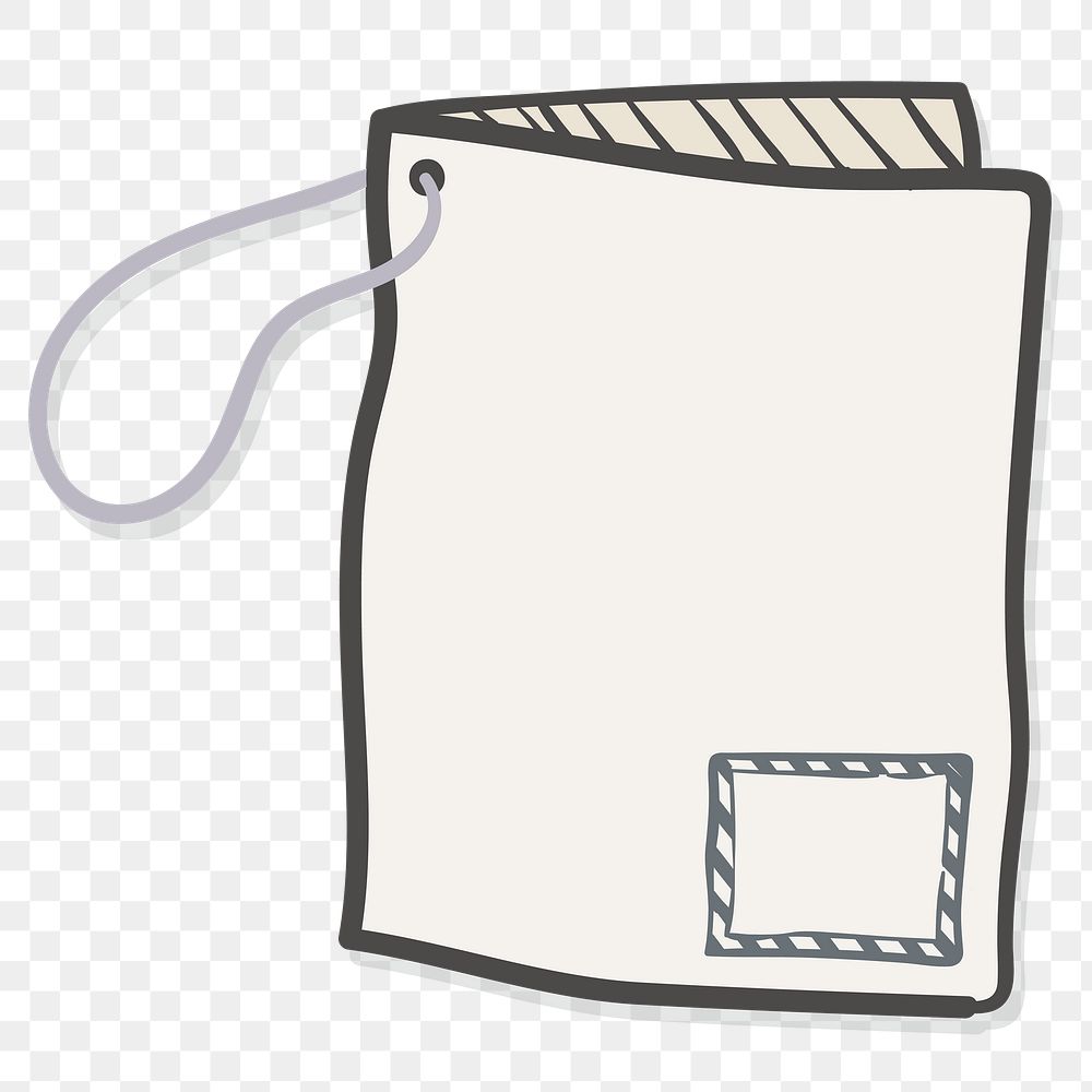 Blank booklet tag tied with string doodle transparent png