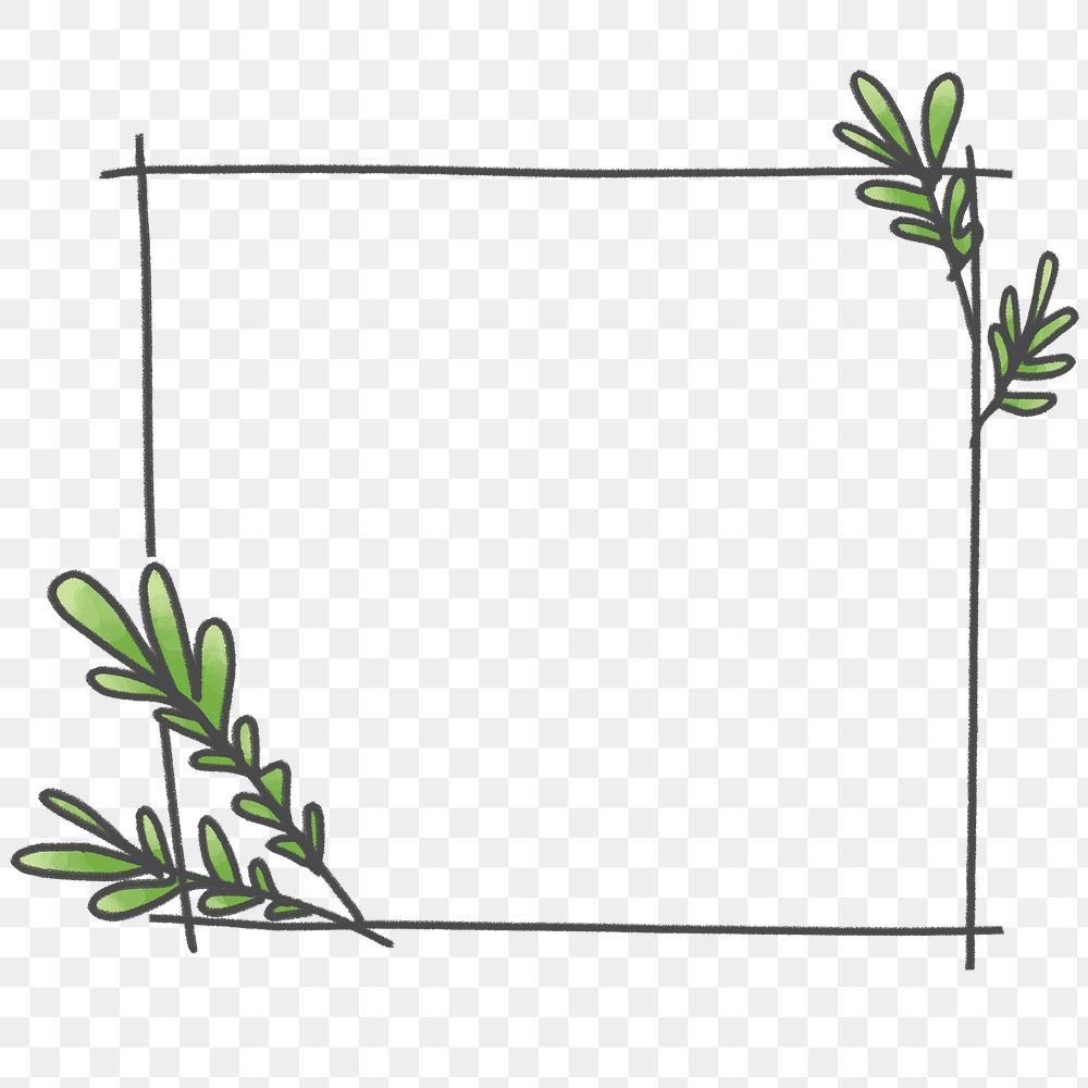 Green leafy frame transparent png