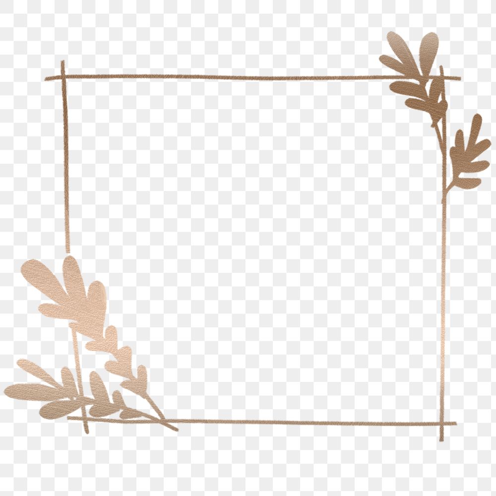 Golden leafy frame transparent png