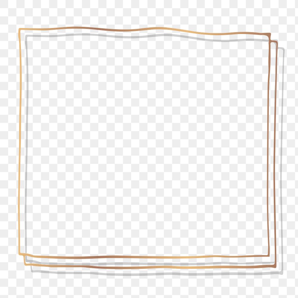 Brown doodle frame transparent png