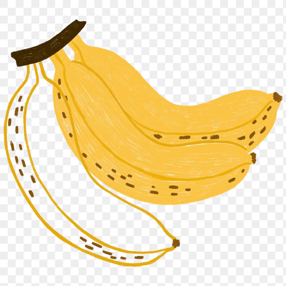 Hand drawn banana design resource transparent png