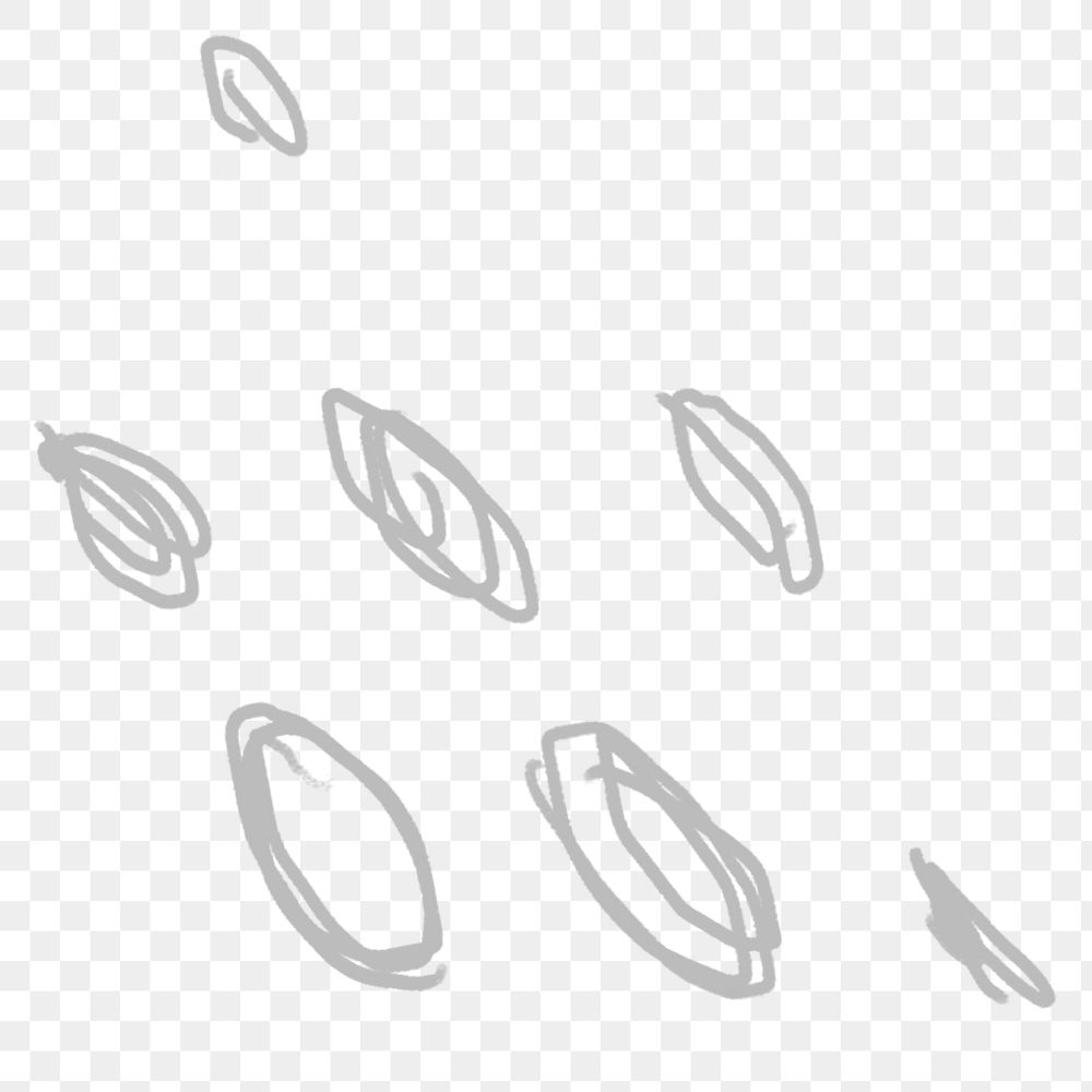 Hand drawn scribble ovals design element transparent png