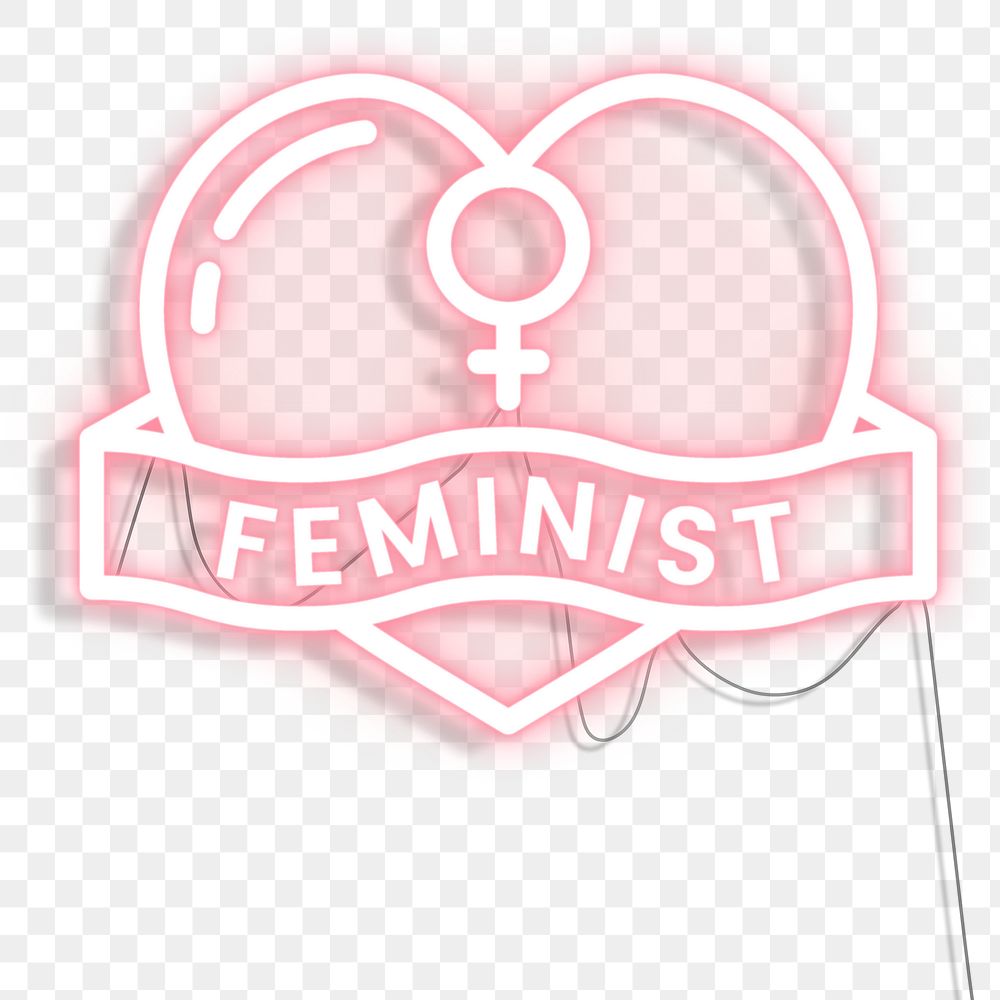 Neon feminist sign design resrouce transparent png