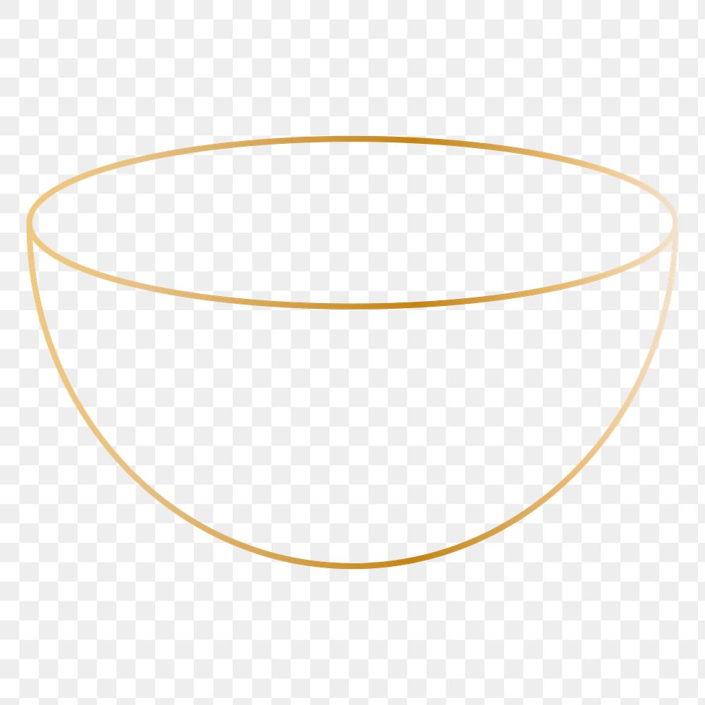 Minimal gold half sphere shape transparent png