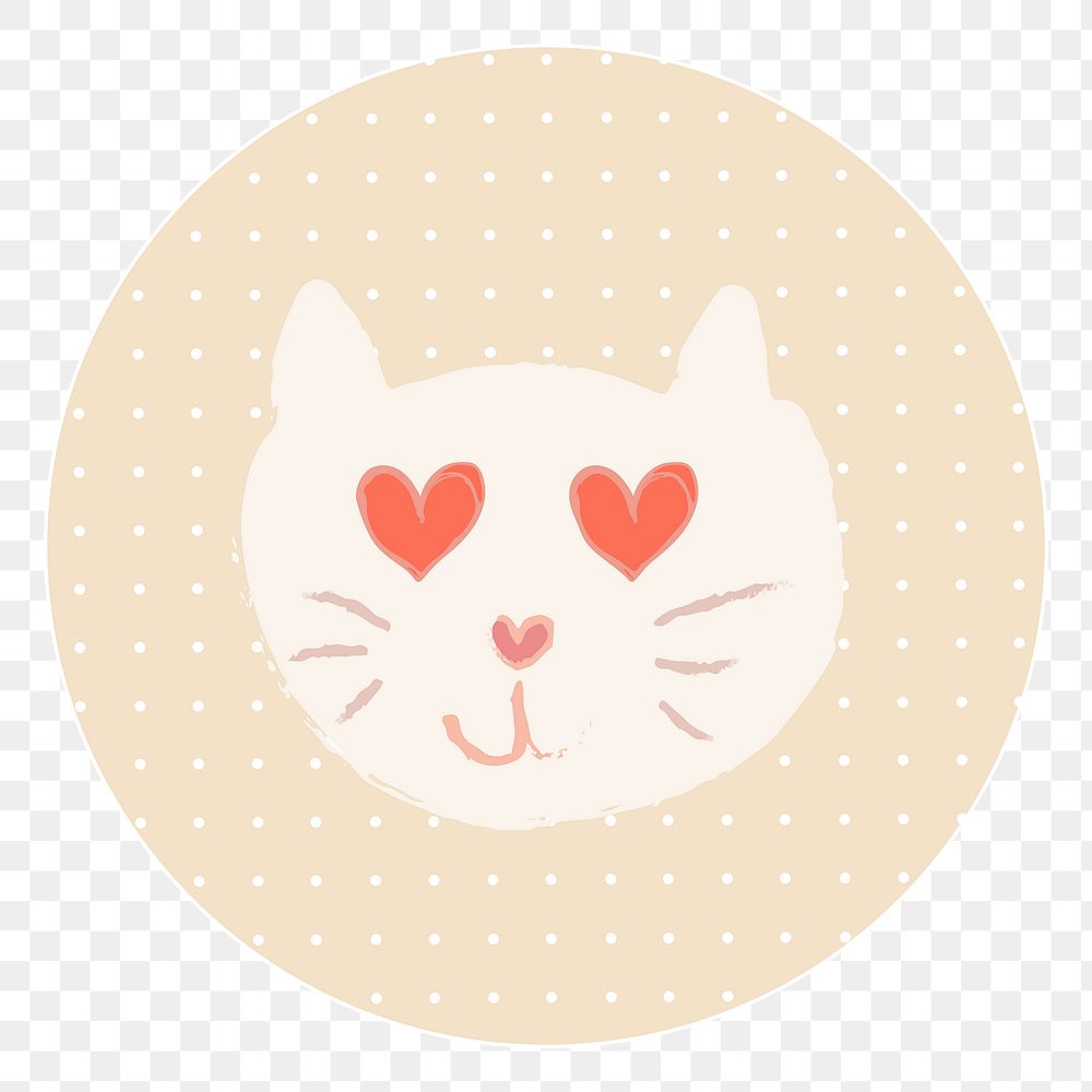 Cute cat story highlights icon for social media transparent png