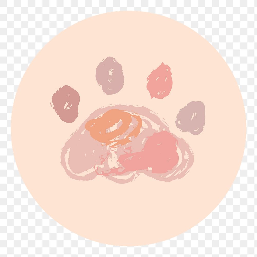 Paw print story highlights icon for social media transparent png