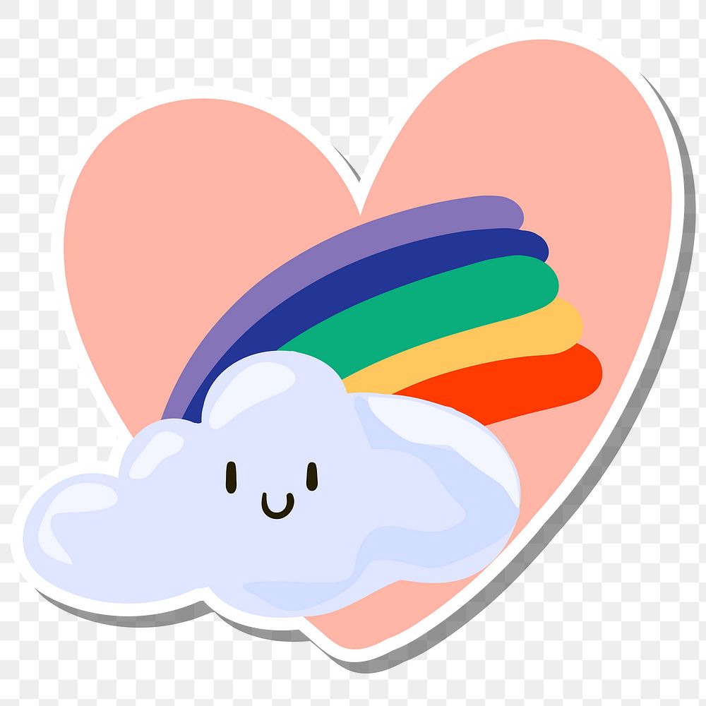 Cute rainbow over the cloud design element