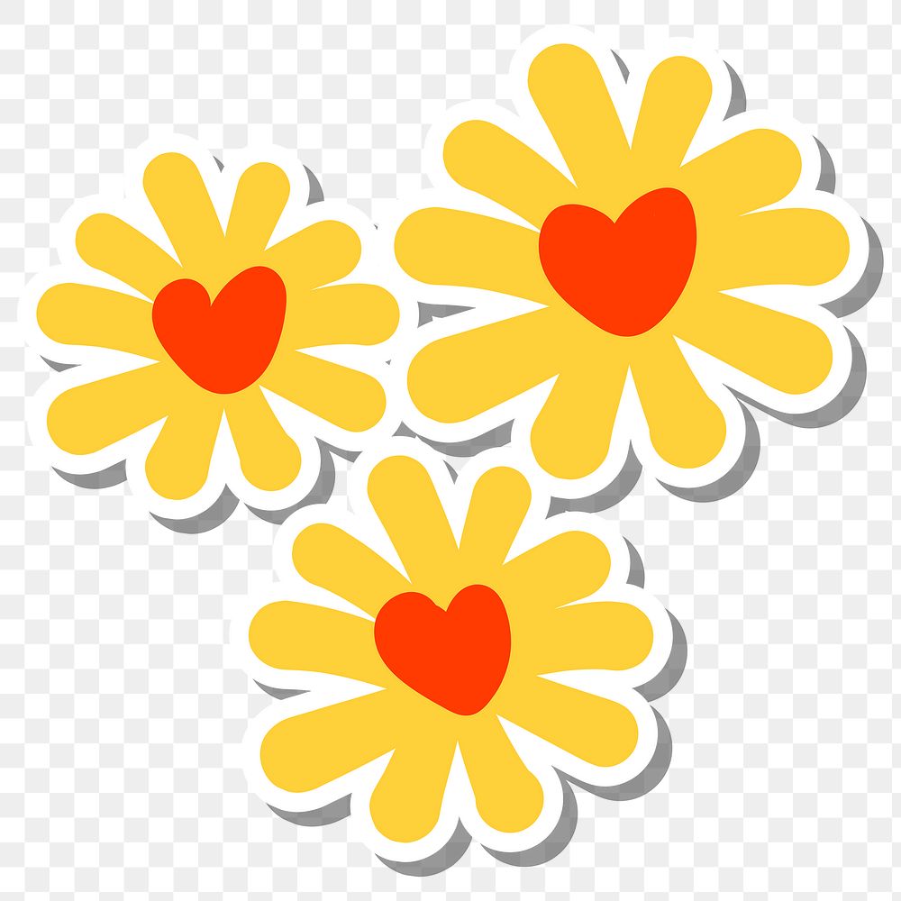 Cute yellow flower design element