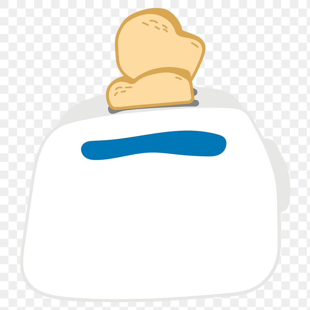 Toasts in a toaster doodle sticker design element