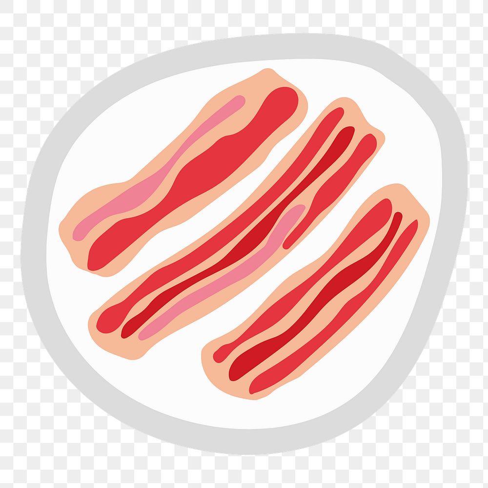 Cute bacon stripes doodle sticker design element