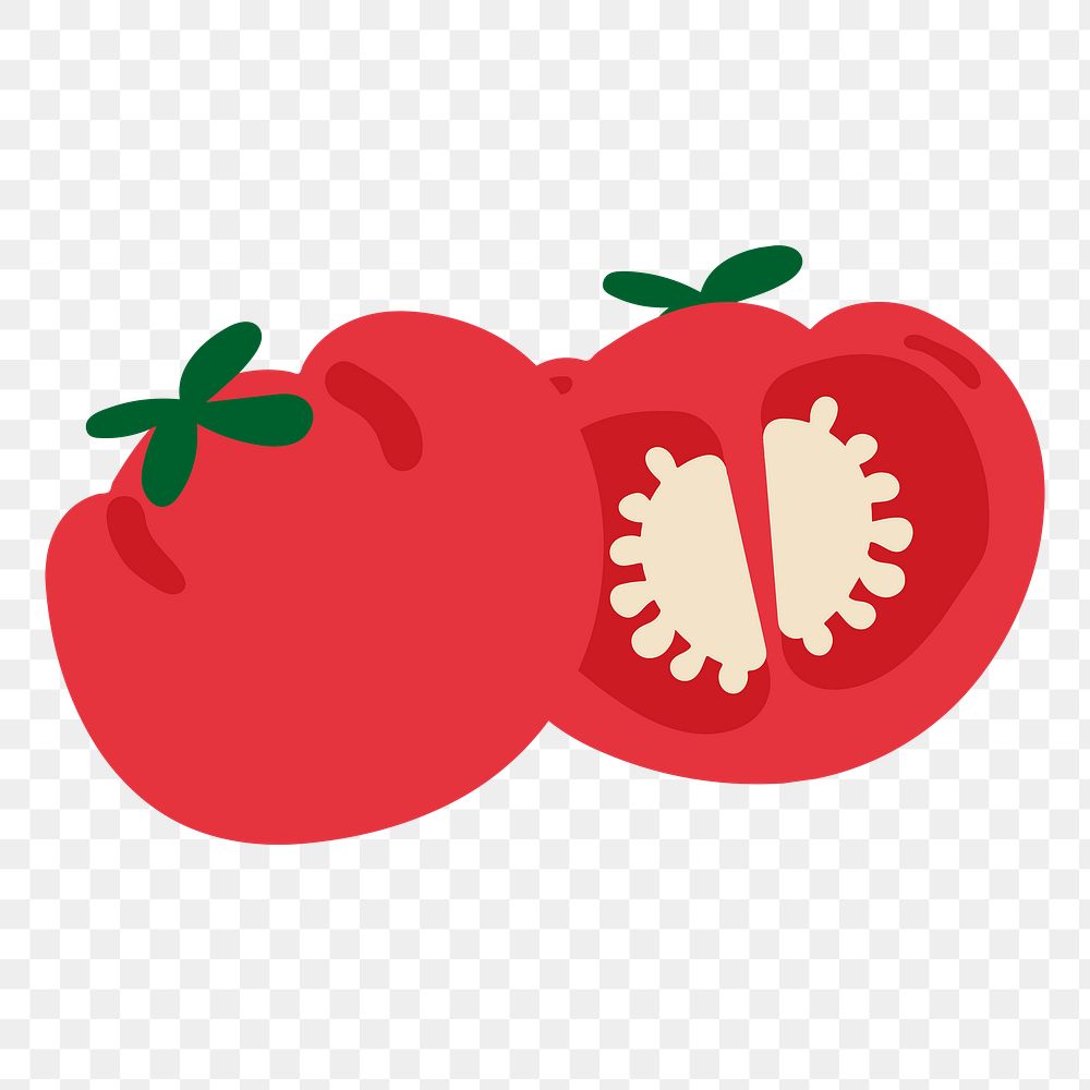 Cute tomato doodle sticker design element