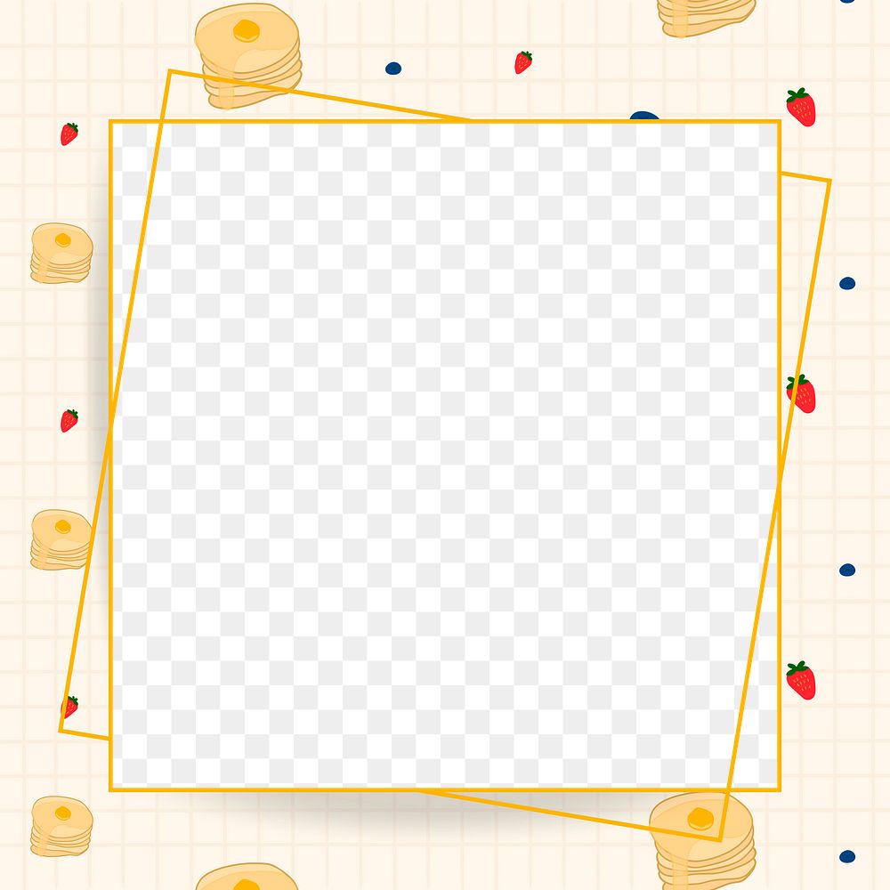 Png paper frame on food pattern transparent background