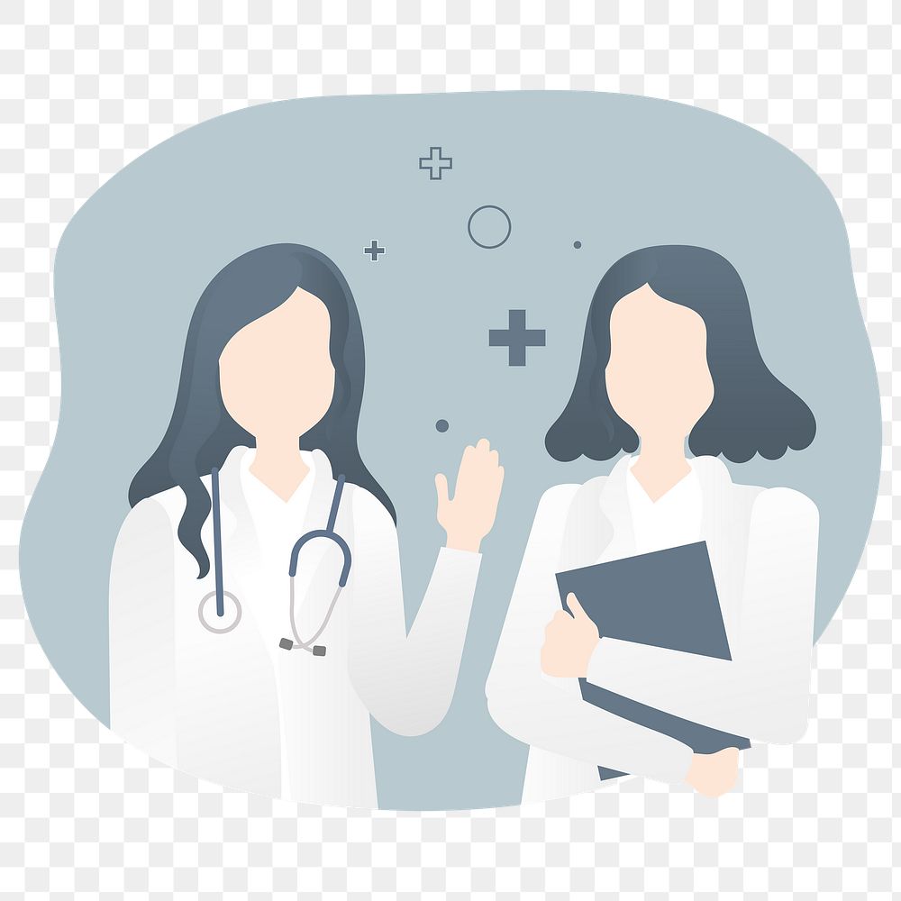 Female healthcare professionals medical hero characters transparent png