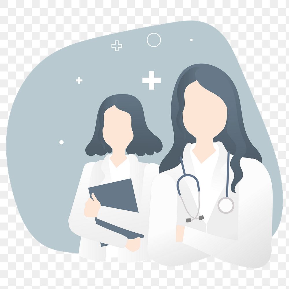 Female healthcare professionals medical hero characters transparent png