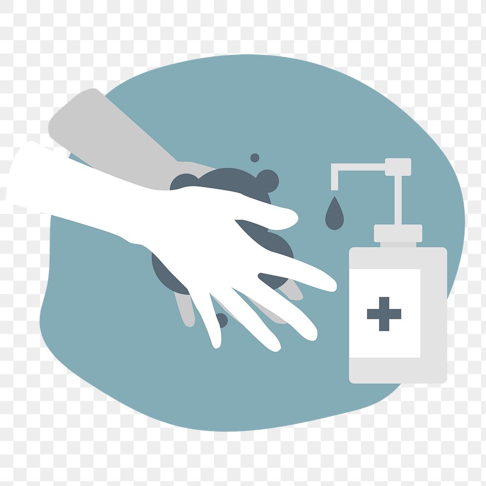 Disinfecting hands with sanitizer gel anti Corona virus transparent png