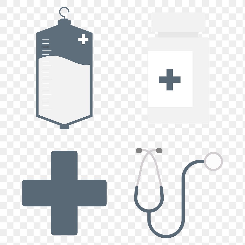 Medical and healthcare covid 19 icon vector collection transparent png