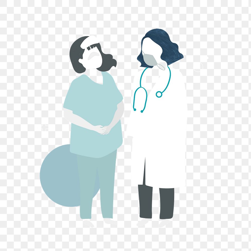 Doctor and a patient with an antipyretic gel characters element transparent png