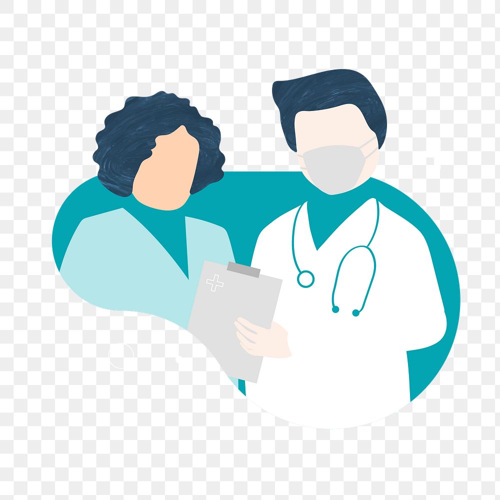 Doctor and nurse characters element transparent png