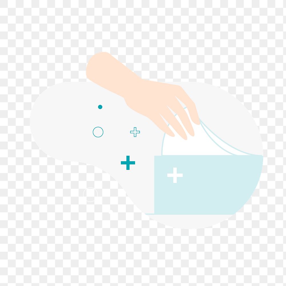 Hand picking a paper tissue from the box transparent png