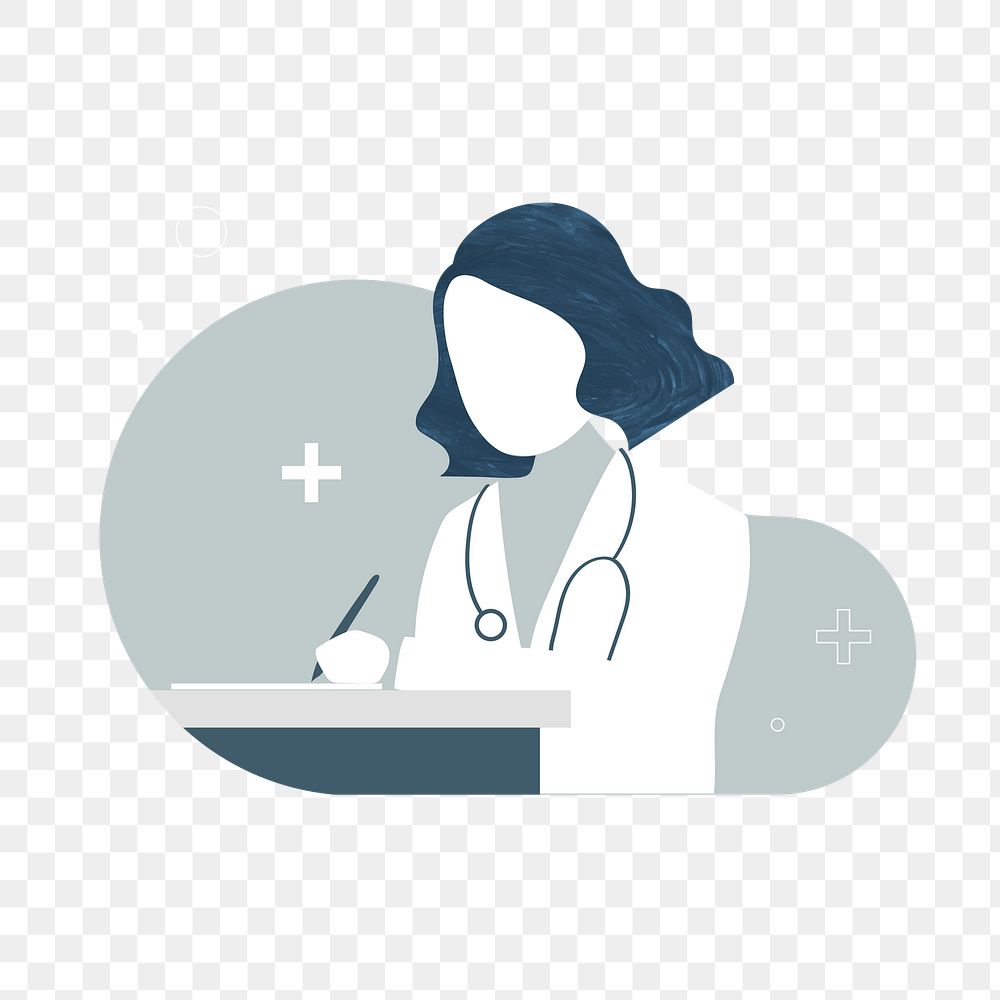 Female doctor character element transparent png
