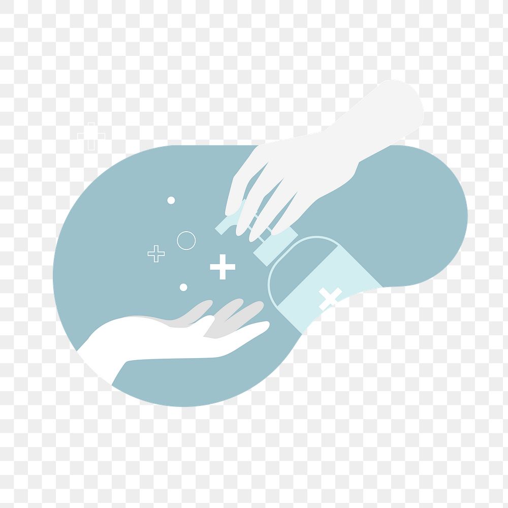 Cleaning hands with sanitizer gel to prevent Coronavirus transparent png