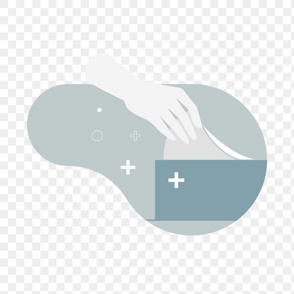Hand picking a paper tissue from the box transparent png