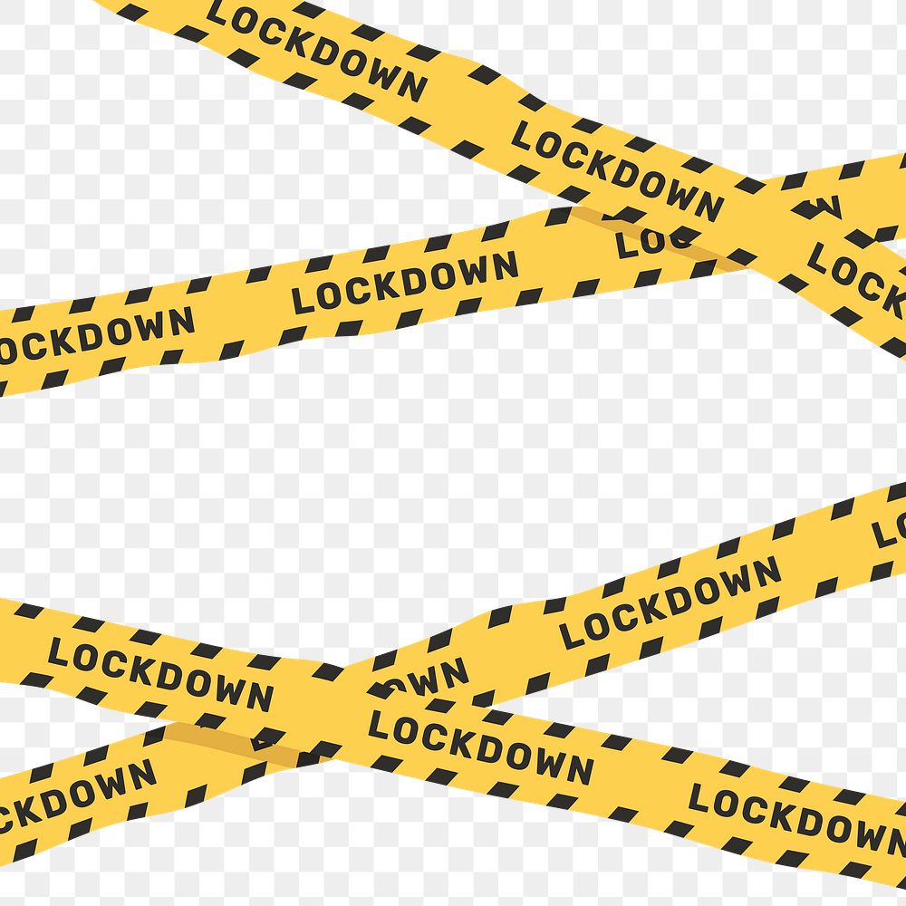 Yellow lockdown caution tape transparent png